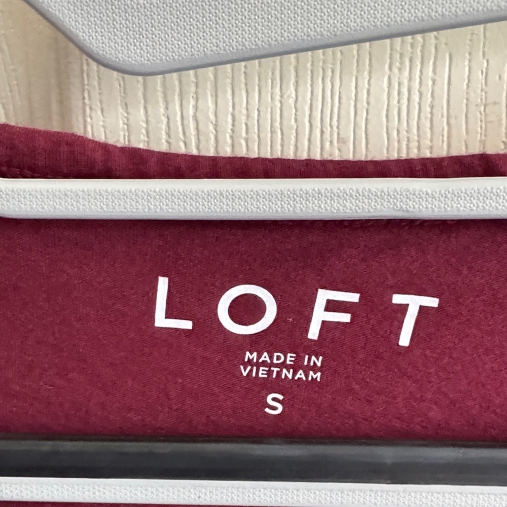 LOFT Deep Red Long Sleeve Tee - Picture 2 of 4
